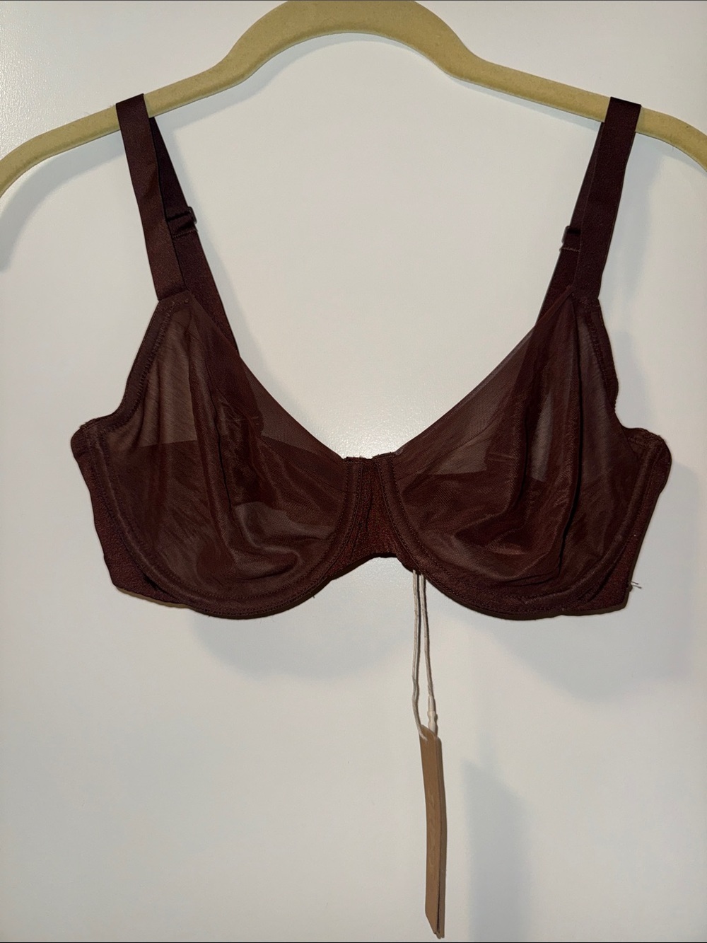 NWT SKIMS Sheer Underwire Bra in Cocoa - 32D